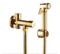 Toilet bidet rubinetti dorati in ottone singolo bagno freddo doccia a pistola spranaggi spray pistola bidet tosti di pulizia anale dust dust shattaf, set b LWX