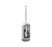 Toilet brush holder set: curved design with bracket for deep cleaning under the rim