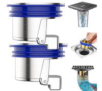 Toilet Floor Drain Deodorizing Core, Backflow Preventer Sewer Core Anti-Odor Plug, Floor Strainer Filter Plug Sewer Core, Drain Stopper Bathroom Tub Drainage Fast (Plating 2 Pack)