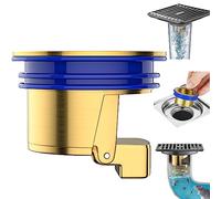 Toilet Floor Drain Deodorizing Core, Backflow Preventer Sewer Core Anti-Odor Plug, Floor Strainer Filter Plug Sewer Core, Drain Stopper Bathroom Tub Drainage Fast (Copper 1 Pack)