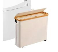 Toilet Paper Holder Basket,Foldable Free Standing Container,Toilet Roll Storage Basket with Lid and Handle - for Up to 12 Rolls Home Bathroom Living Room Laundry Room
