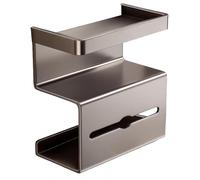 Toilet Paper Holder with Shelf, No Drilling Design, Wipes Storage Organizer, Carbon Steel, Modern Space-Saving Stand for Apartment, Home, Guest Bath, Powder Room and Commercial Use, 20x19x14cm