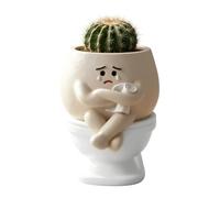 Toilet Planter Pot, Resin Toilet Shaped Plant Pot with Drainage