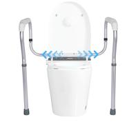 Toilet Rails For Elderly Adults - Adjustable Non Slip Bathroom Safety Frame With Handle | Aluminum Alloy Grab Bar Support For Disabled Seniors, Pregnant Women, Patients, Easy Assembly Mobility Aid