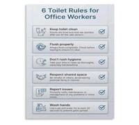 Toilet Rule Poster for Office Workplace Breakroom Janitor Staff