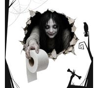 Toilet Stickers Decals | Skull Ghost Optical Illusion Halloween Decor