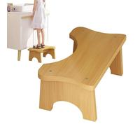 Toilet Stool - Bamboo 39x20x17cm | 6.7 Inch Bathroom Potty Squat Stool With C-Shaped Opening | Adult Toilet Assistance Steps For Proper And Comfortable Pooping