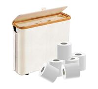 Toilet Tissue Basket - 17.8 Inch Storage Basket | Oxford Cloth Bin - Foldable 12 Roll Tissue Organizer with Lid Handle Self Supporting Bathroom Laundry Wardrobe Storage for home use