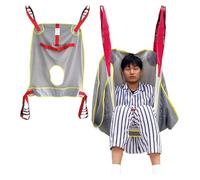 Toileting Sling Patient Lifter Bariatric Handicap Lift, Medical Lift Equipment Bariatric Handicap Lift Commode Sling Medical Transfer Belt with Four Point Support Full Body Sling Large(L)