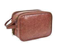 Toiletry Bag for Men - PU Leather Shaving Dopp Kit for Travel | Water-Resistant Travel Toiletries Organizer Case Pouch | Large Capacity Cosmetic Bag for Grooming, Business Trips, Vacations,Toilet Bags
