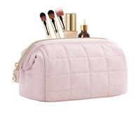 Toiletry Bag for Women | Quilted Cosmetic Pouch | Large Capacity Travel Bag, Cosmetic Bag Organizer for Men, Women, Adults