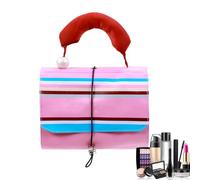 Toiletry Bag, Large Capacity Travel, 9.06 x 6.69in Pouch Foldable Roll Up, Cosmetic Case Waterproof, Autentico Design for Men, Women, Girls, Bathroom, Vacation, Business Trip, Borsa pieghevole rosa