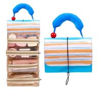 Toiletry Bag, Roll Up Cosmetic Storage with Handle, Large Capacity Portable Organizer, Foldable Makeup Pouch for Friends, Men, and Brushes, Travel and Home Use, 9.06x6.69x2.76 inch