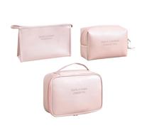 Toiletry Bag Set 3 Pieces Makeup bag setPU Leather Waterproof Storage Pouch