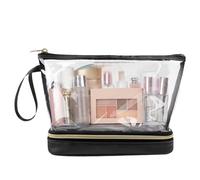 Toiletry Bags for Traveling, Portable Clear Makeup Pouch, Waterproof Makeup Storage Organizer, Large Capacity Travel Personal Care Items Bag, Case for Bathroom Essentials, 8.66x3.54x6.3 in