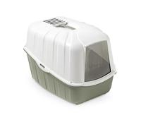 Toilette accessoriata MPS Komoda - Lettiera coperta, completa di porta basculante, paletta e filtro al carbone (Verde)