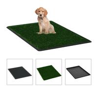 Toilette Animali 2pz Vassoio e Prato Finto Verde 76x51x3cm WC