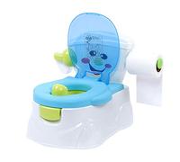 Toilette Da Allenamento Con Porta Fazzoletti, Mobili Imbottiti Rimovibili, Vasino Per Wc, Vasino Educativo Potty, Design Cartone Animato, Materiale Pp, 36 x 42 x 30 Cm (Blu)