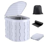Toilette Da Campeggio Pieghevole - Sede Del Bagno Di Pescare - Servizi Igienici Da Viaggio Da Viaggio All'aperto Con Coperchio | Per Roulotte, Escursioni, Campeggio, Festival, Esterno, Uso Coperto