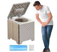 Toilette Da Campeggio Portatile - Spazio Pieghevole Per Adulti, Cuscino In PVC Per Serbatoio Dei Rifiuti, Design Della Base Antiscivolo, Sedile Da Bagno Portatile Leggero, Vasino Da Viaggio Pieghevole