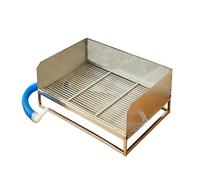 Toilette for animali domestici in acciaio inossidabile for cani di grossa taglia, vassoio di addestramento for vasino for cani da interno ed esterno, con parete di protezione(110X75cm/43.3X29.5in)