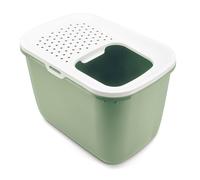 Savic Lettiera chiusa Hop In - ingresso dall'alto, anti-spruzzo - 58,5x39x39,5 cm verde/bianco