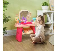 Toilette per ragazze da 3-6 anni con specchio in acrilico e rubinetto, giocattolo in plastica per bambini, dimensioni 55x29x71 cm, colore rosa Regala alle tue principesse autentici momenti di magia co