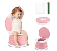 Toilette Pieghevole per Bambini,Vasino Da Viaggio,Sedia da Toilette Pieghevole,Sedile Vasino Portatile,Vasino da Viaggio Indoor Outdoor per Addestramento del Bambino con Borsa da Viaggio (Rosa)