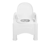 Toilette Portatile da Comodino, Vasino per Adulti, Cestino Laterale per Donne Incinte per Uso Interno (WHITE)