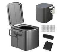Toilette portatile, da viaggio, pieghevole, con borsa della spazzatura, sedile compatto per imparare a usare il vasino, con laterale, per, spiaggia, auto, camion, escursionismo, adulti e