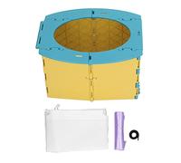 Toilette portatile pieghevole in PP per vasino per bambini, per viaggi in campeggio, guida a lunga distanza (Blu Giallo)