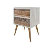Toilinux.com Comodino dal design scandinavo Malmö - L. 40 x H. 55 cm - Bianco