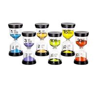 Toirxarn Set di Clessidre per Bambini - Timer Visivo Educativo da 1, 3, 5, 10, 15 e 30 Minuti - Ideale per Brossare i Denti, Fare i Compiti, Giocare e Altre Attività - Design Colorato e Resistente