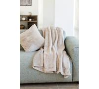 Toison d’or Cuscino Mellow in poliestere, finta pelliccia, 45 x 45 cm, ciottoli