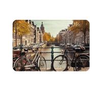 Toiyugd Zerbino per interni ed esterni, antiscivolo, tappetino di benvenuto per biciclette ad Amsterdam, tappetino assorbente per ingresso per casa, portico, patio, garage, 40,6 x 61 cm