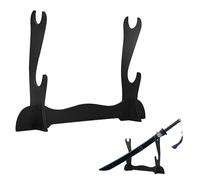 Tokaneit Supporto Spada Samurai Legno Nero, Supporto Espositore Samurai, Katana Stand, Tavolo Pavimento, Decorazione Semplice per Coltelli, Pugnali a Casa o in Ufficio, per 2 Katane