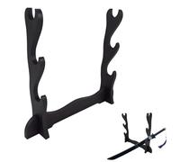 Tokaneit Supporto Spada Samurai Legno Nero, Supporto Espositore Samurai, Spada Stand, Tavolo Pavimento, Decorazione Semplice per Coltelli, Pugnali a Casa o in Ufficio, per 3 Katane
