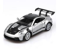 TOKAXI Porsche 911 GT3 in scala 1/36, modellini di auto pressofuse, veicoli Porsche 911, auto giocattolo, regali per ragazzi e ragazze (argento)