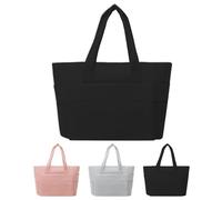 Tokeya Borsa Tote a Mano Donna Leggera Borse Tracolla per Laptop Università Shopper Tote Bag con Tasche Multiple Cerniera Borsa a Tracolla da Donna Elegante per Lavoro Scuola Viaggio Shopping, Nero