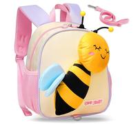 Tokeya Zainetto Asilo Bambina, Piccoli Zaino per Bambini Ragazza Carino Animale Cartella Scuola Materna con Redini e Fascia Toracica Impermeabile Prescolare Zaini per 2-6 Anni Ragazze, Viola Ape