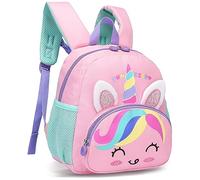Tokeya Zaino per Bambini Asilo Zainetto Ragazza Piccolo Scuola Zainetti con Fascia Toracica, Carino Unicorno Scuola Materna Animali Zaino Impermeabile Leggero Borsa per 1-5 Anni Bambina, Rosa