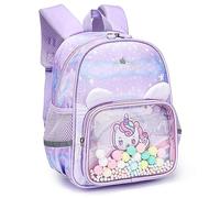 Tokeya Zaino per Bambini Zainetto Piccolo Asilo Scuola Zainetti Ragazza Carino Unicorno Elementare Borsa Mini Animali Scuola Zaino per Bambino Impermeabile Leggero Zaino per 2-6 Anni Bambina, Viola