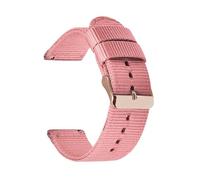 Tokicoo Cinturino di ricambio in nylon e tela dal design semplice con sgancio rapido, disponibile nelle misure 18 mm, 20 mm, 22 mm e 24 mm, per smartwatch.,Stile 1 - Oro rosa,18 mm