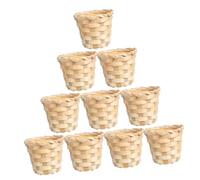TOKIDNY 10 pezzi Cestini Intrecciati in Bamboo Handmade Contenitori Portatutto Decorativi per Casa e Ufficio Design Naturale e Pratico per Frutta e Oggetti Vari