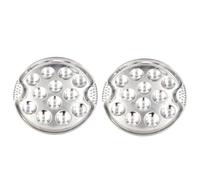 TOKIDNY 2 pezzi Piastra in Acciaio Resistenti alla Ruggine per Barbecue e Forno Teglia Rotonda per Lumache Design Antiscivolo per Cucina Casa e Ristorante 2pcs