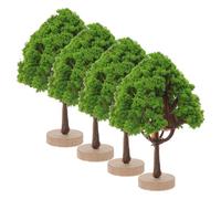 TOKIDNY 4 pezzi Miniature Alberi da Strada in Plastica Modelli Paesaggistici Resistenti per Diorami Decorazioni per Tavoli da Sabbia di Altezza con Base per Modellismo e Scenografie