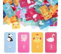 TOKIDNY 50 Ganci Adesivi da Parete in Acrilico Motivo Animale Cartone Animato Ganci da Parete Carini per Asciugamani Cappelli e Chiavi Adesivi Resistenti per e Domestico Multiplo