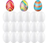 TOKIDNY 50 Pezzi Uova di Polistirolo Bianche in Schiuma Resistenti e Facili da Decorare per Progetti di Pasqua e Artigianato Fai da Te su Rami