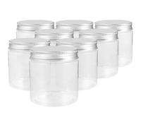 TOKIDNY 8 pezzi Barattoli Ermetici con Coperchio in Alluminio Argento Piccoli Contenitori Trasparenti per Dolci Spezie e Conserve Vasetti Cucina per Alimenti Freschi e Snack