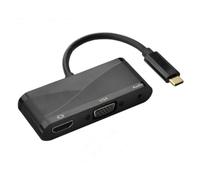 TOKIDNY Adattatore USB 3.1 Type-c a Vga 3 in 1 con Supporto 4k, Cavo Nero in Metallo e Plastica per Pro PC S8, Adattatore Video Compatto e Versatile